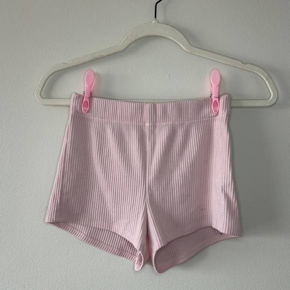 Pink Ribbed Women's Shorts - Picture 1 of 1
